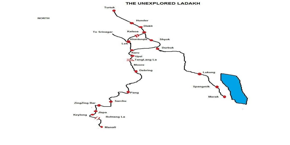 Leh Ladakh Circuit Map